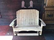 Click to enlarge image Back to the basics-unstained Adirondack Glider ($604-4'ft length: $100 for each additional foot up to 6') - Adirondack Style Furniture - How it all started