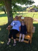 Click to enlarge image Garden Style Glider with wedding plaque - Memorial Bench - To Honor, Remember or Celebrate