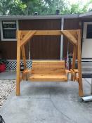 Click to enlarge image This Customer Wanted Small Ledges on Both Ends of the Swing to serve as Cup Holders - Swings - Several styles of Swings and Frames are Available